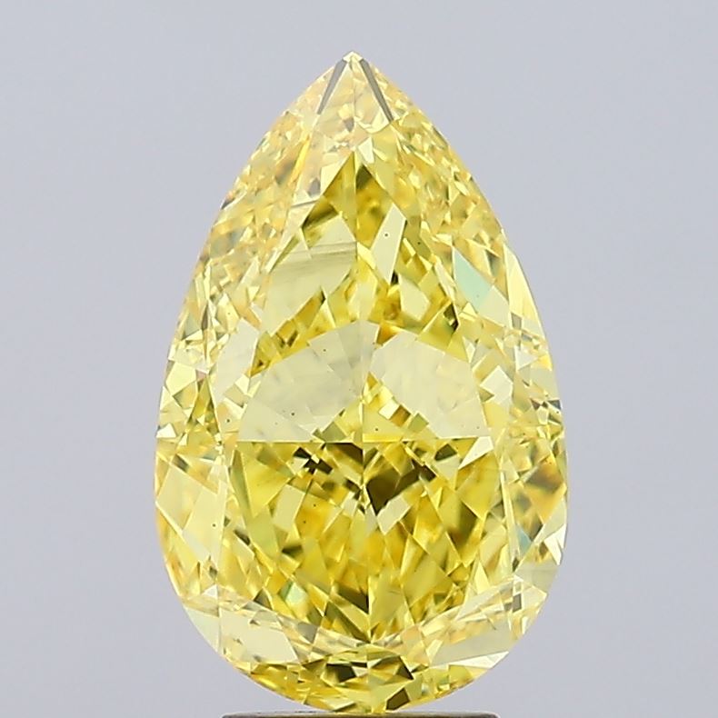 5.53ct Pear Fancy Vivid Yellow VS1 IGI