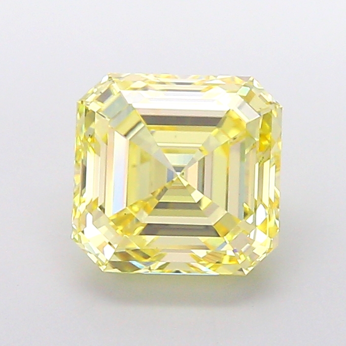 3.76ct Asscher Fancy Intense Yellow VS1 IGI