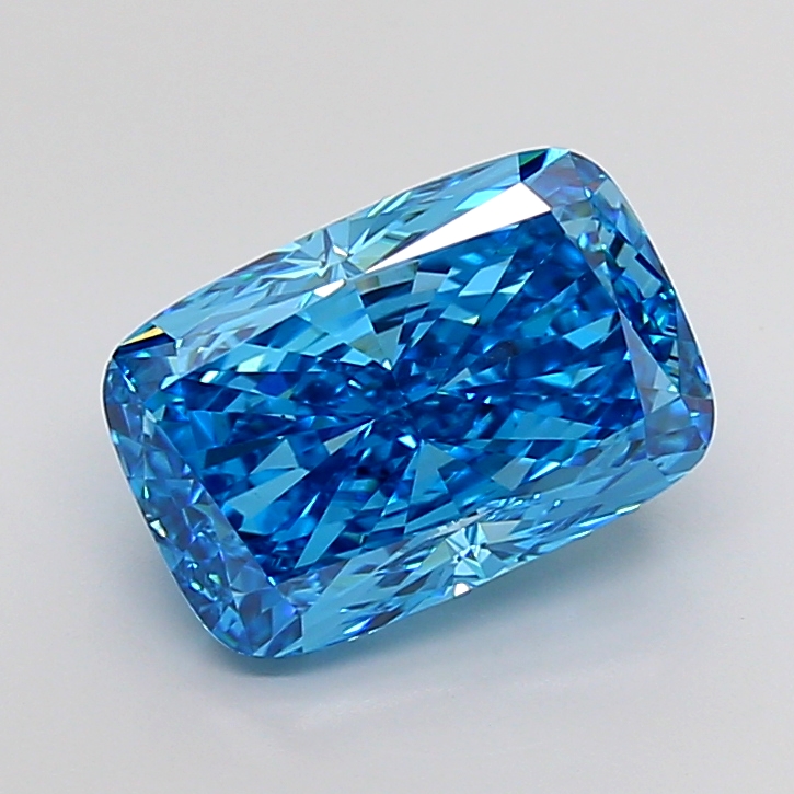 Cushion 5.01ct Fancy Vivid Blue VS1