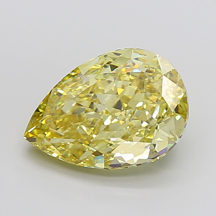 Pear 7.65ct Fancy Vivid Yellow VS2