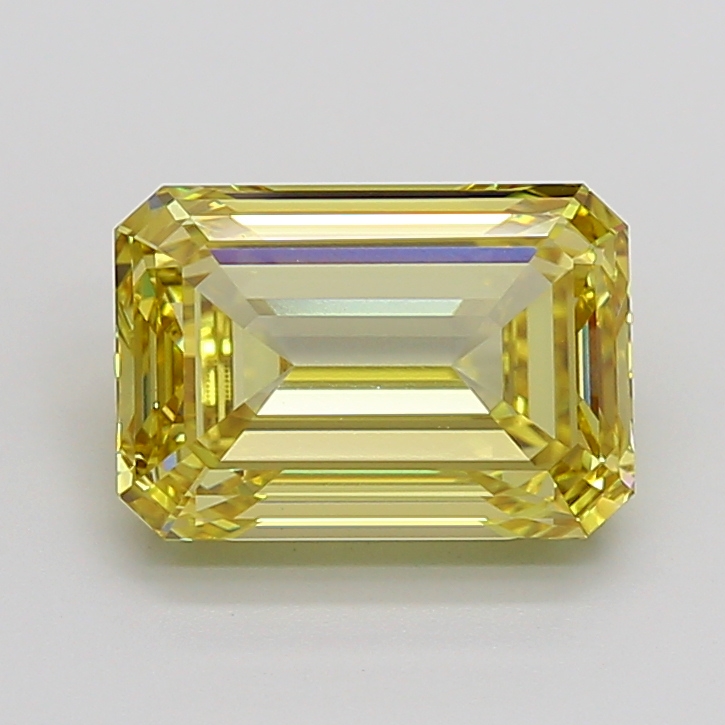 Emerald cut 5.45ct Fancy Intense Yellow VS1