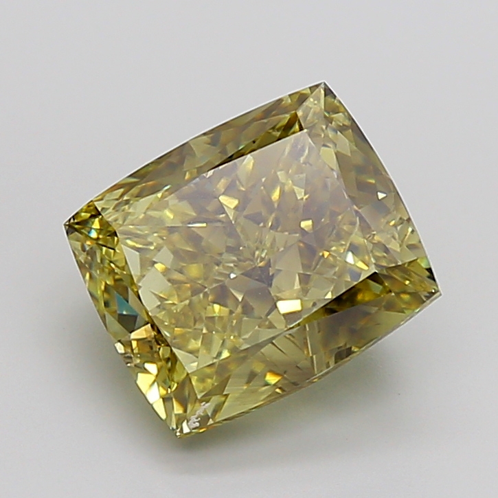 Cushion 6.53ct Fancy Intense Brownish Yellow VS1