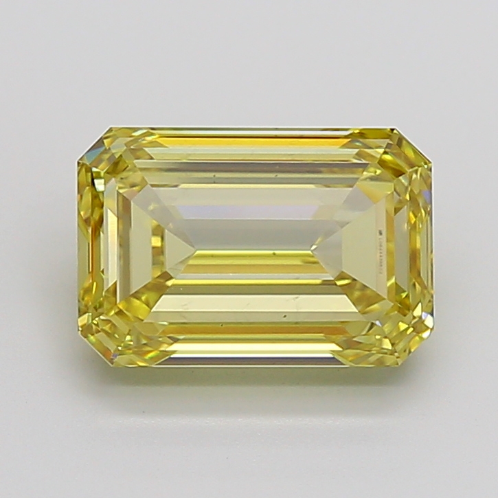 Emerald cut 5.29ct Fancy Intense Yellow VS2