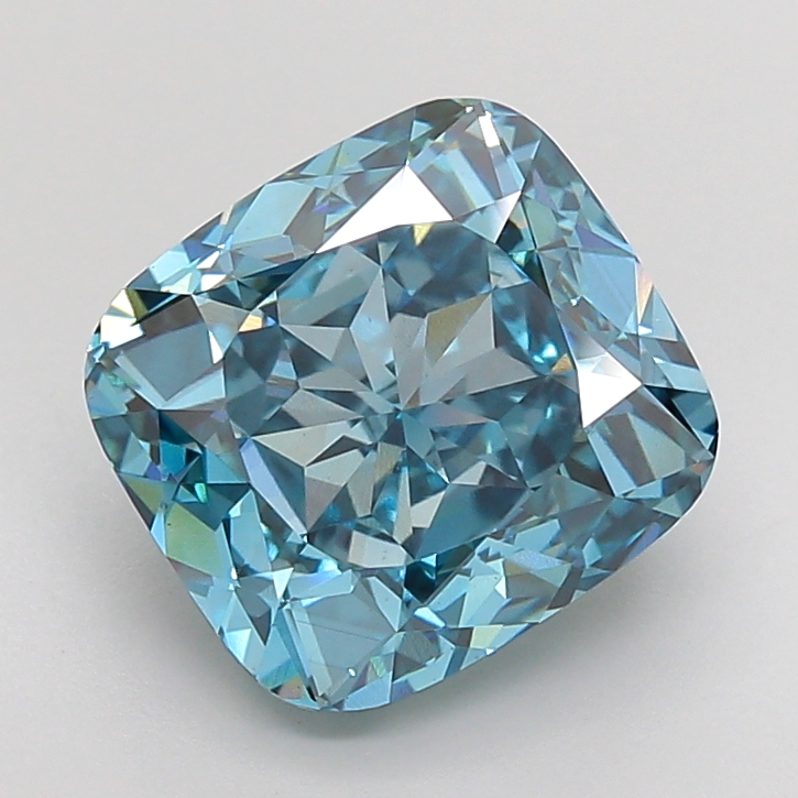 Cushion 6.13ct Fancy Vivid Blue VS1