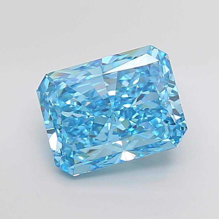 Radiant 5.73ct Fancy Vivid Blue VVS2