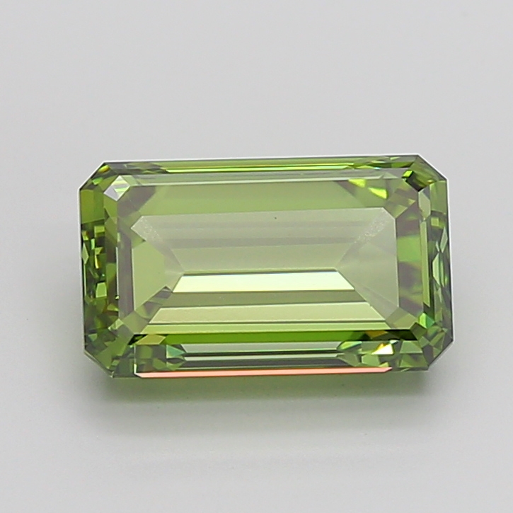 Emerald cut 5.02ct Fancy Vivid Green VS1