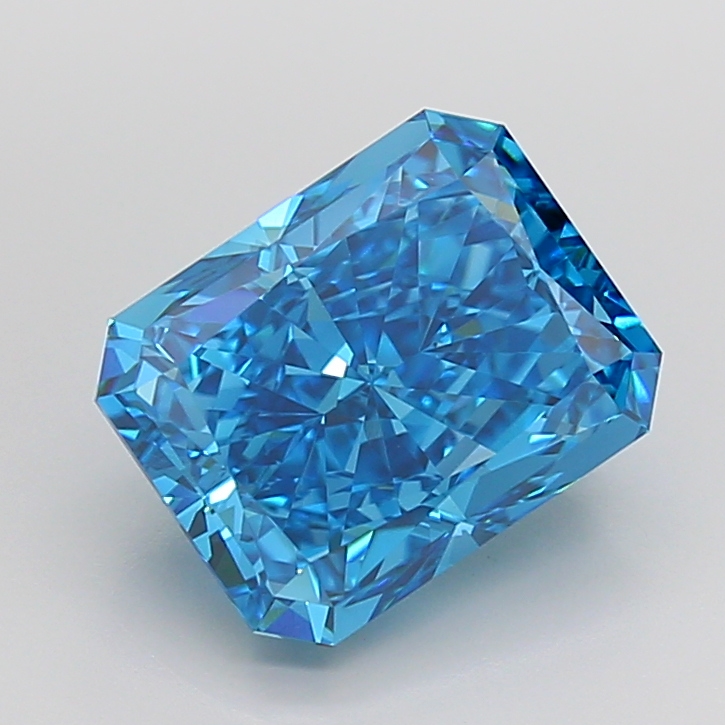 Radiant 6.02ct Fancy Vivid Blue VVS2