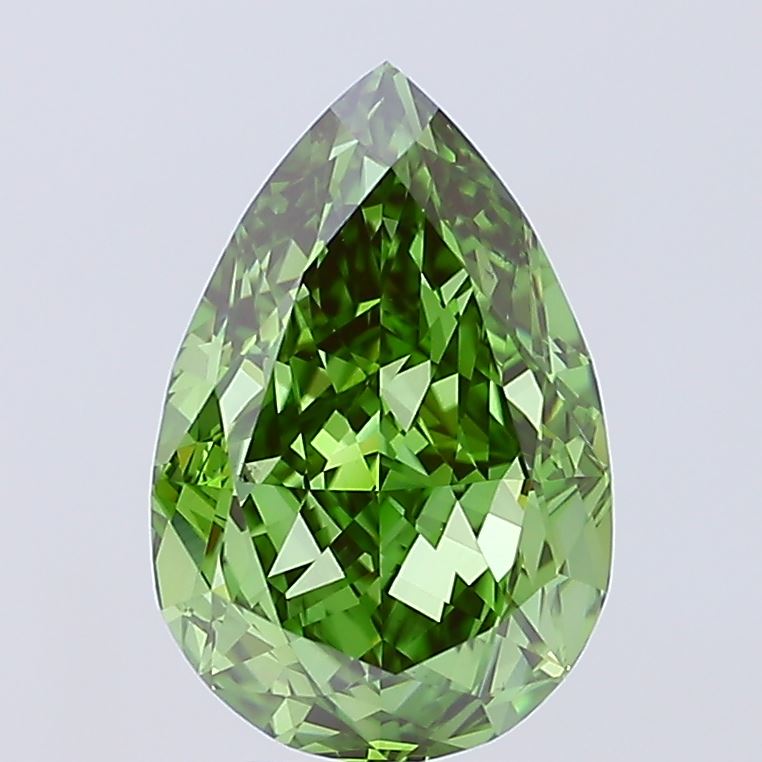 Pear 5.22ct Fancy Vivid Green VS1
