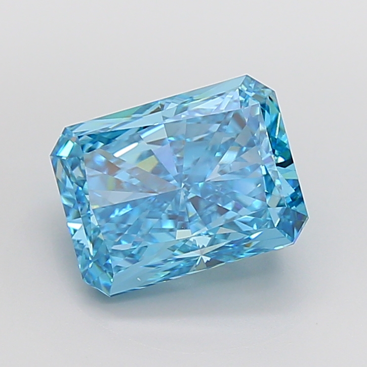 Radiant 6.54ct Fancy Vivid Blue VVS2