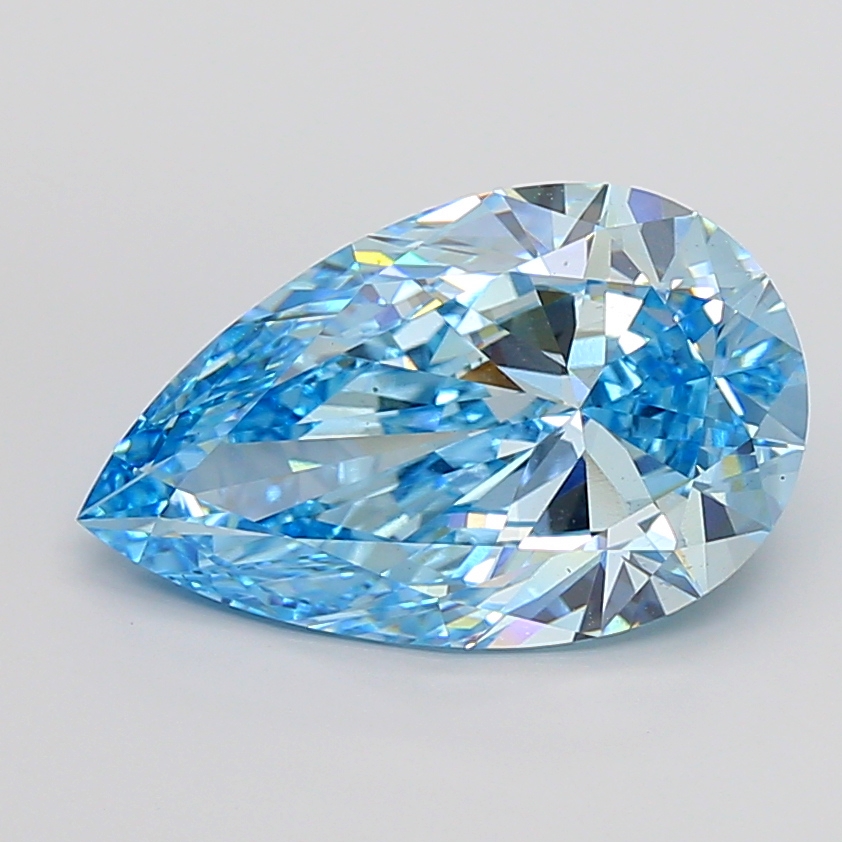 Pear 10.1ct Fancy Vivid Blue VS1