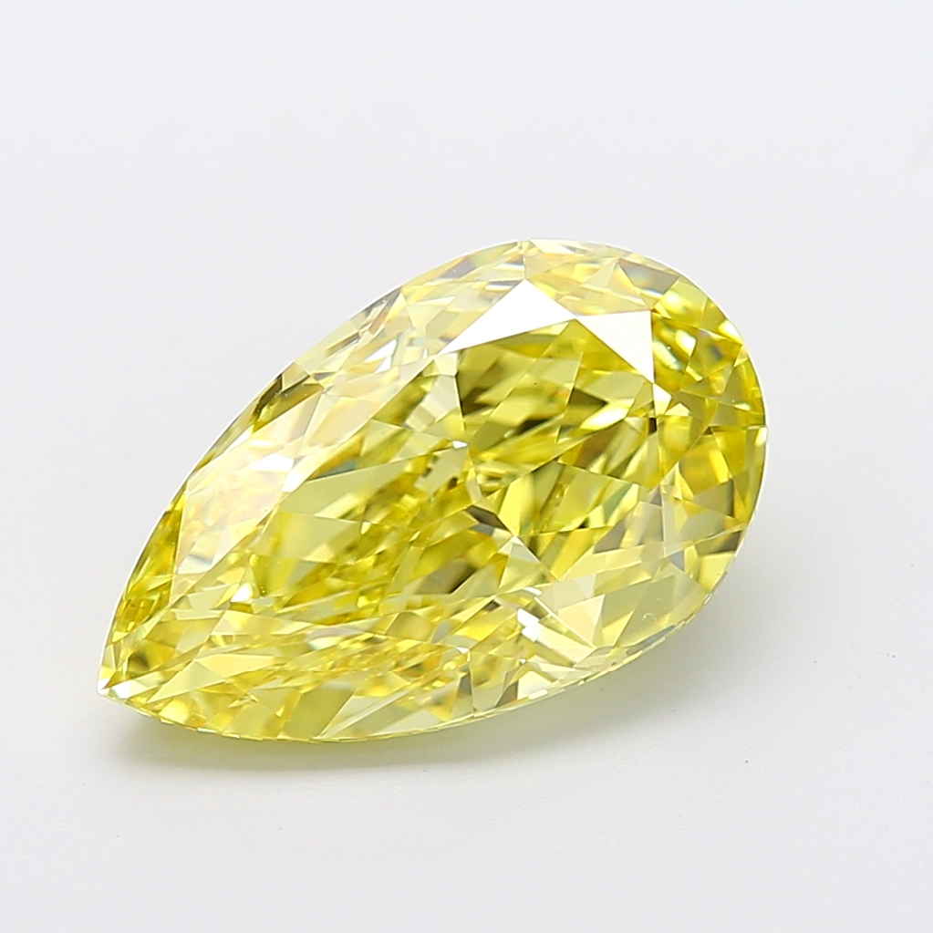 Pear 7.01ct Fancy Vivid Yellow VVS2