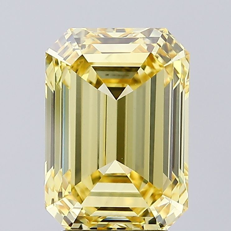 Emerald cut 4.19ct Fancy Intense Yellow VS1