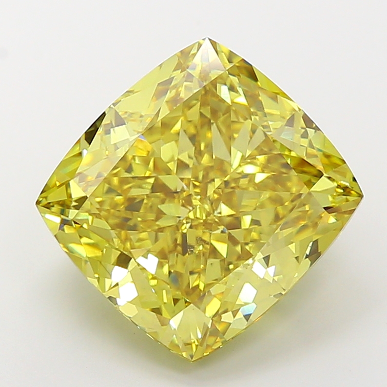 Cushion Modified 13.4ct Fancy Vivid Yellow VS1