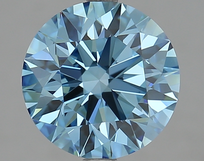 2.72ct Round Lab-Grown Diamond · Fancy Vivid Blue/VVS1