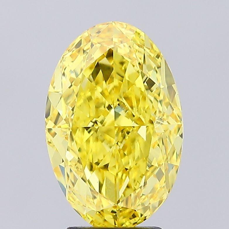4.12ct Oval Fancy Vivid Yellow VVS2 IGI