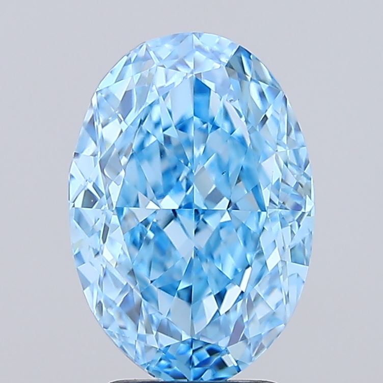 3.6ct Oval Fancy Vivid Blue VS1 IGI