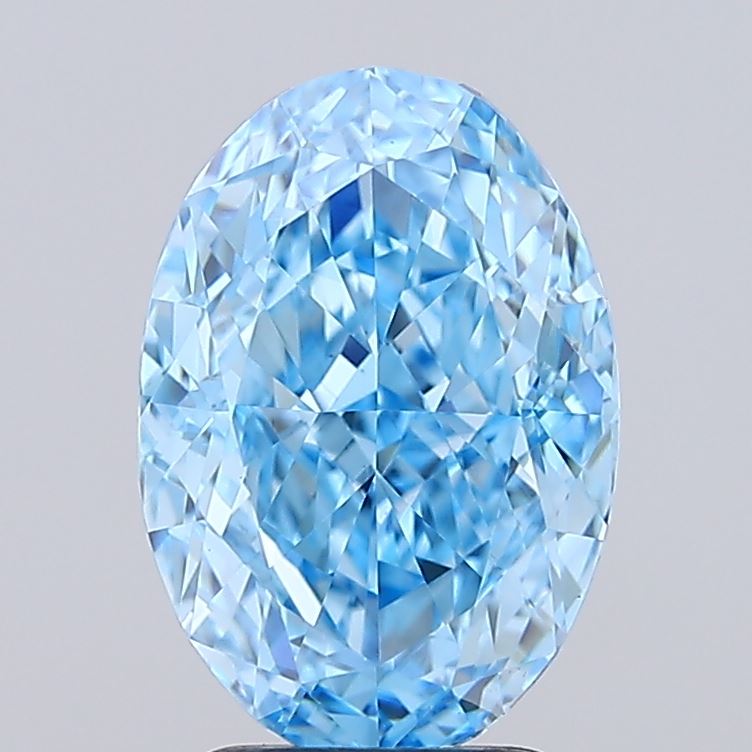 3.54ct Oval Fancy Vivid Blue VVS2 IGI