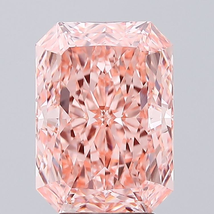 3.61ct Radiant Fancy Vivid Pink VVS2 IGI