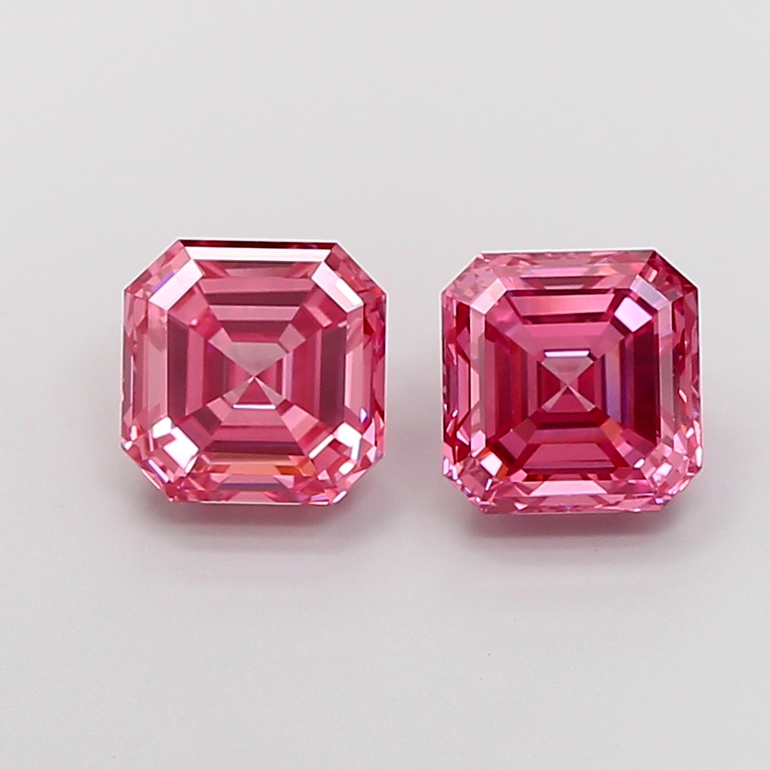 2ct Asscher Fancy Vivid Pink VVS2 IGI