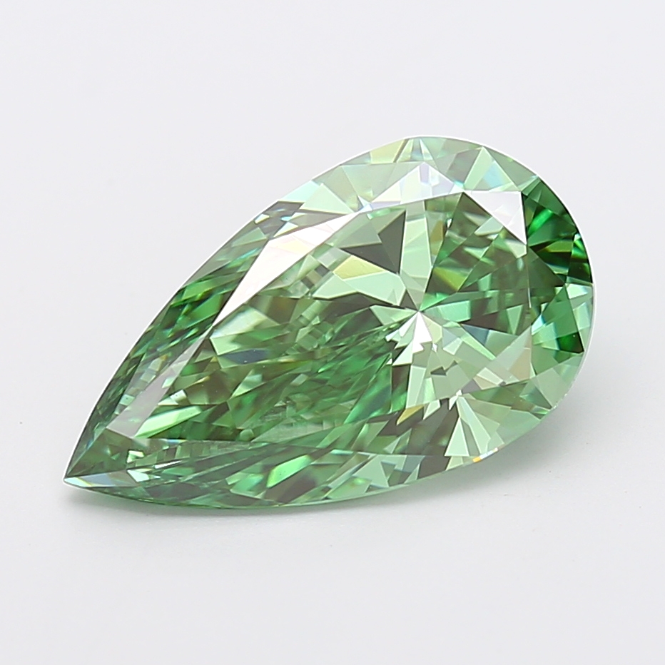 Pear 5.50ct Fancy Vivid Green VVS2