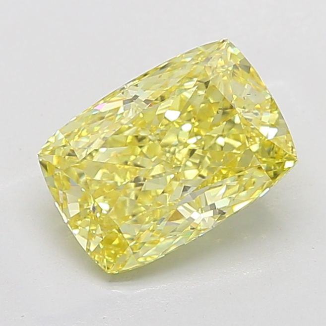 Cushion 4.02ct Fancy Vivid Yellow VS1