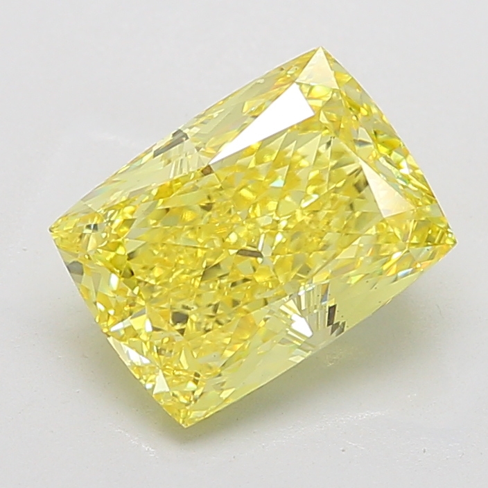 Cushion 5.53ct Fancy Vivid Yellow VS1