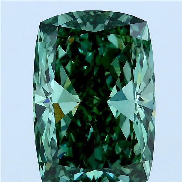 Cushion 4.01ct Fancy Vivid Green VVS2