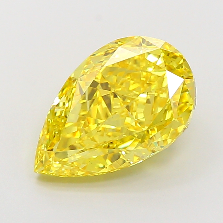Pear 5.51ct Fancy Vivid Yellow VS1