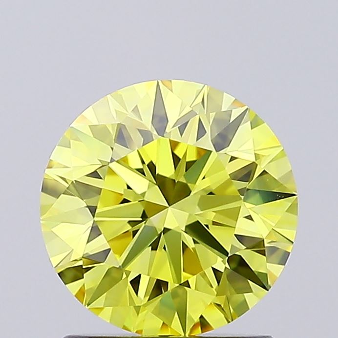 1.43ct Round Fancy Vivid Yellow IF IGI