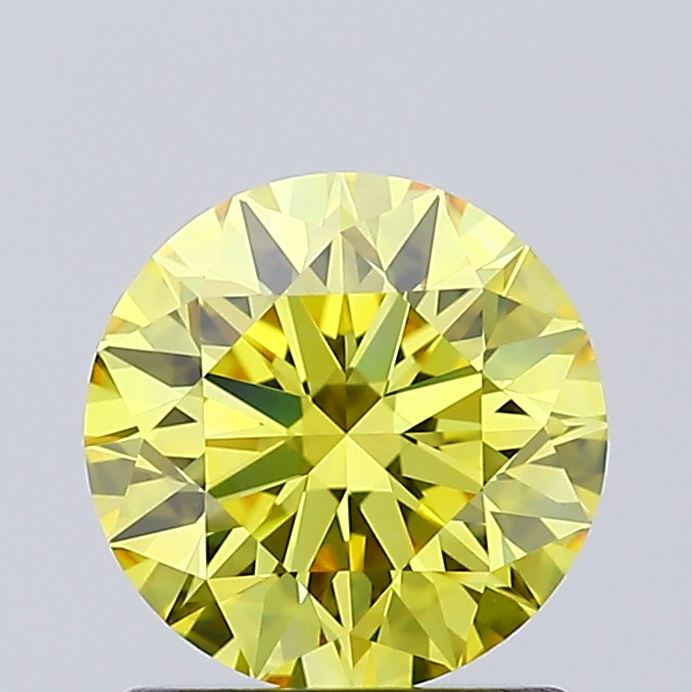1.06ct Round Fancy Vivid Yellow IF IGI