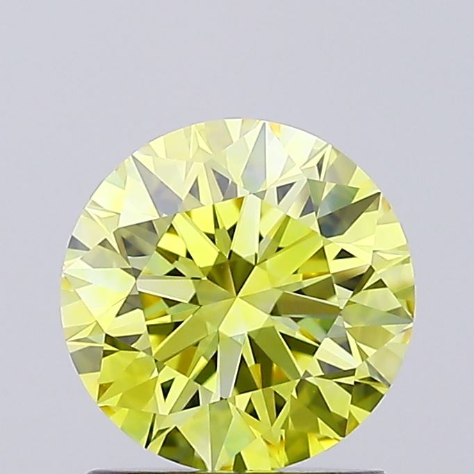 1.3ct Round Fancy Vivid Yellow IF IGI