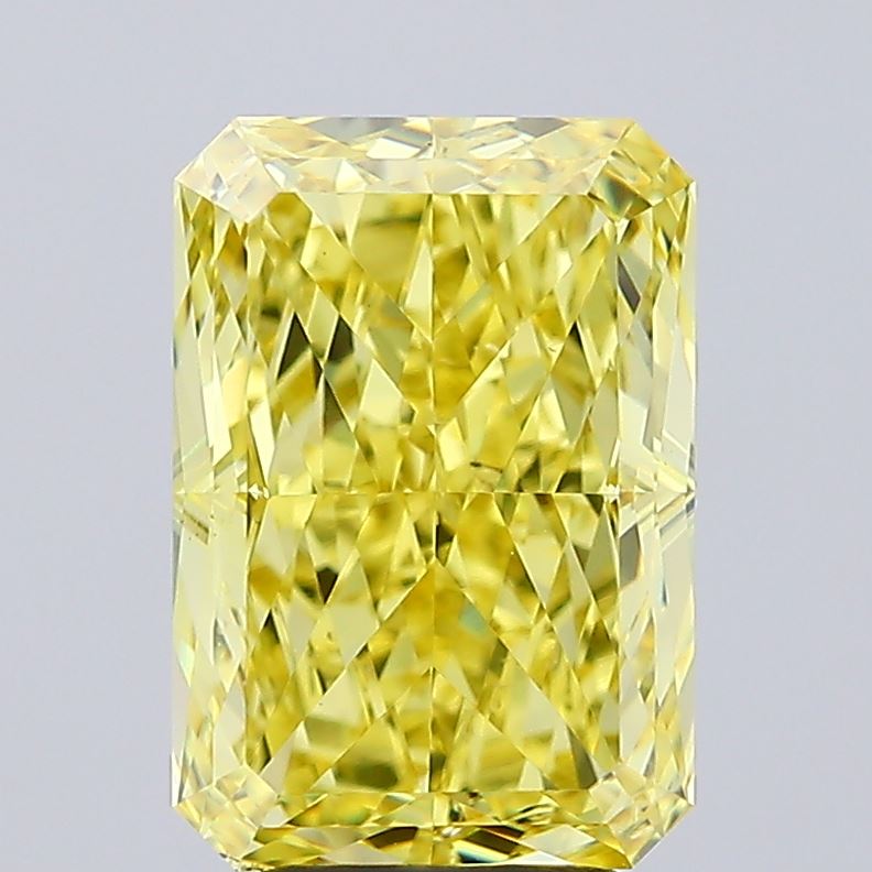 5.02ct Radiant Fancy Vivid Yellow VS2 IGI