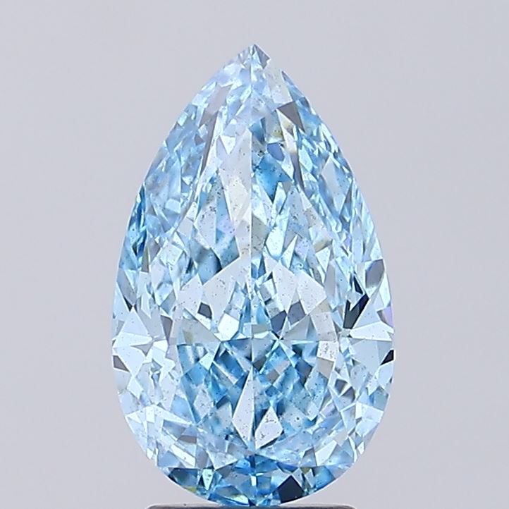 4.09ct Pear Fancy Vivid Blue SI1 IGI