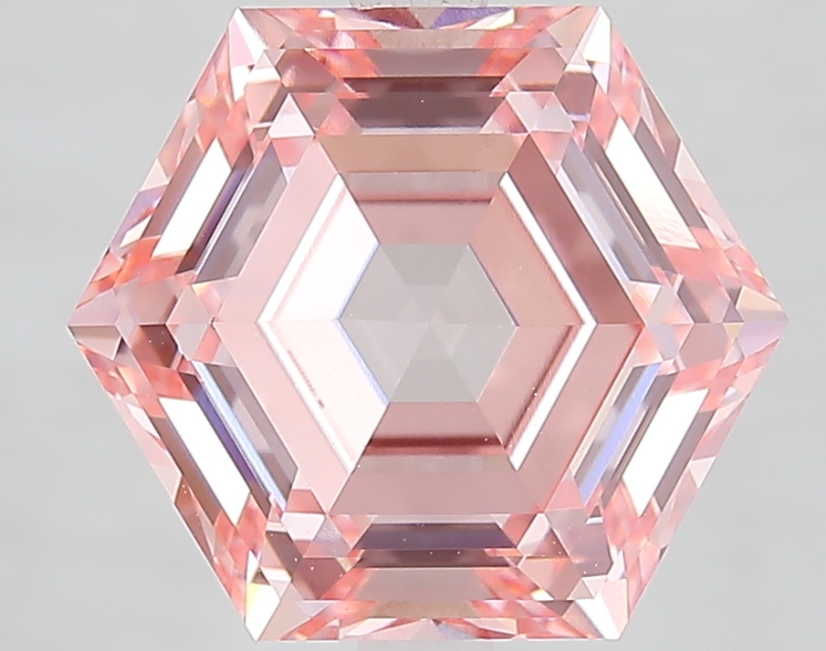 5.09ct Hexagonal Fancy Vivid Pink VVS2 IGI