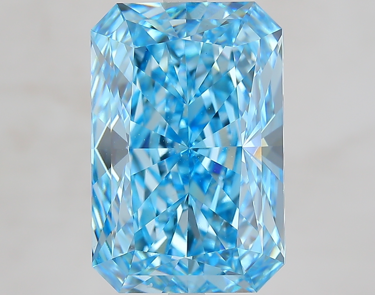 Radiant 7.51ct Fancy Vivid Blue VVS2