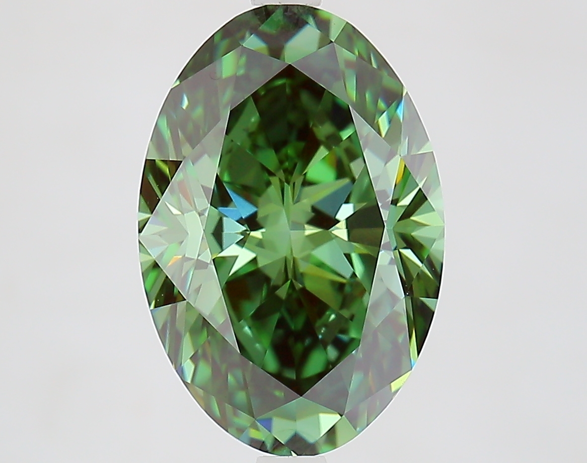 Oval 4.54ct Fancy Vivid Green VVS2