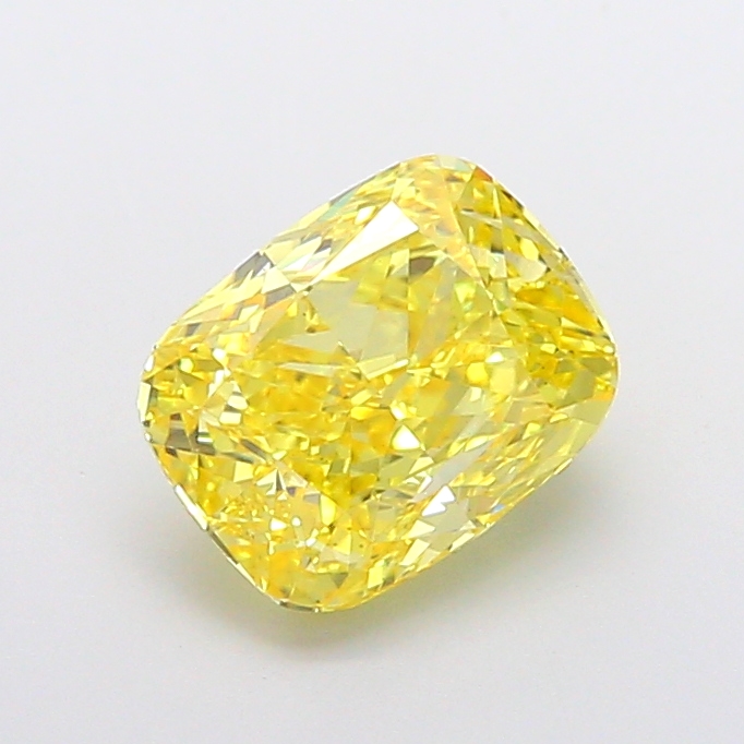 2.62ct Cushion Brilliant Fancy Vivid Yellow VS1 IGI
