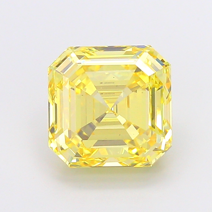 5.01ct Asscher Fancy Vivid Yellow VS1 IGI