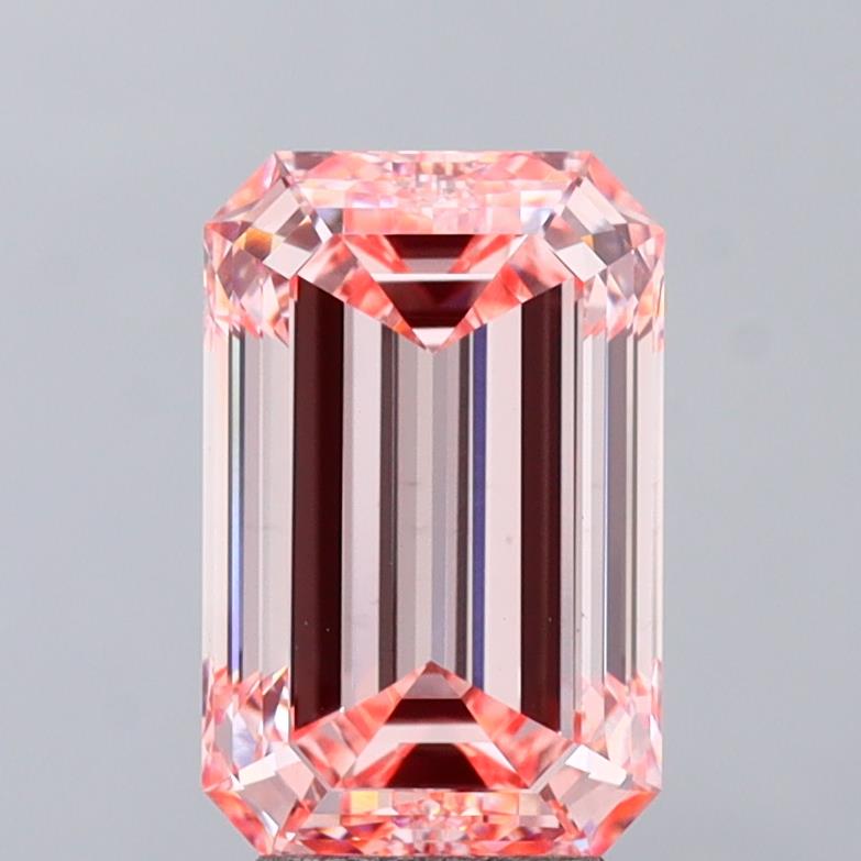 Emerald cut 5.03ct Fancy Vivid Pink VVS2