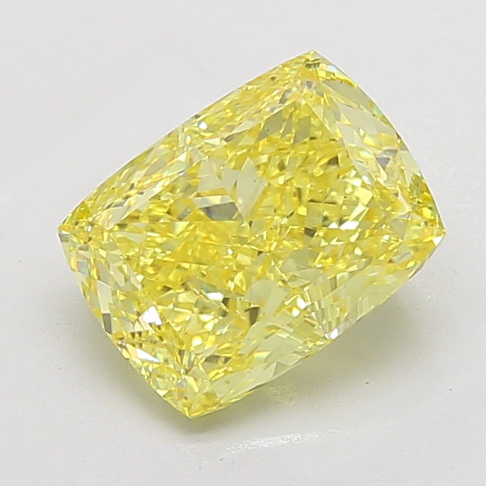 Cushion 5.02ct Fancy Vivid Yellow VS2