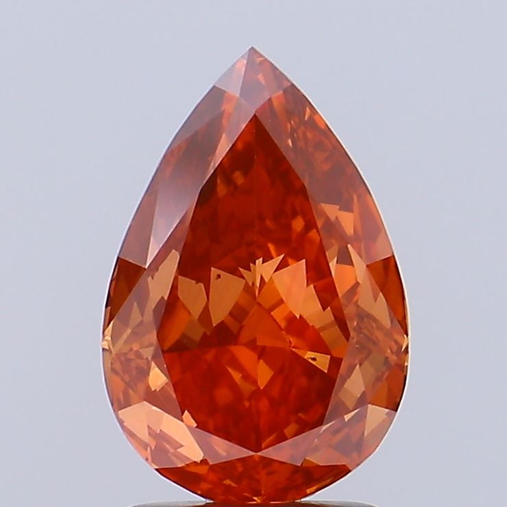 2.32ct Pear Fancy Vivid Orange VS2