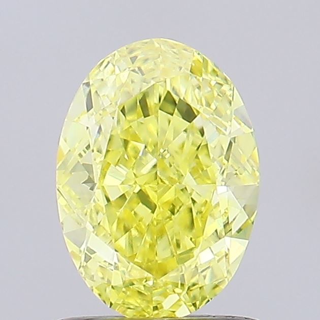 0.92ct Oval Fancy Vivid Yellow VS1