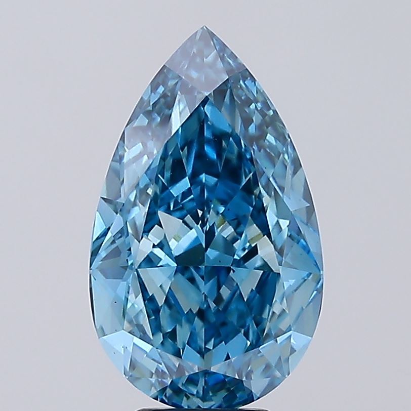 7.05ct Pear Fancy Vivid Blue VS1