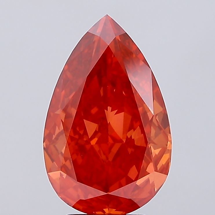 5.05ct Pear Fancy Vivid Red VS1