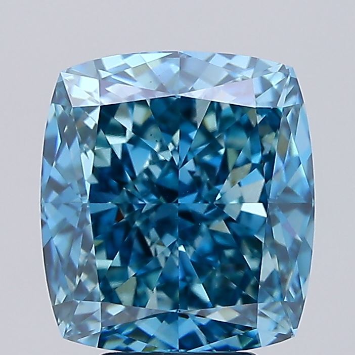 6.65ct Cushion Modified Fancy Vivid Blue VS1