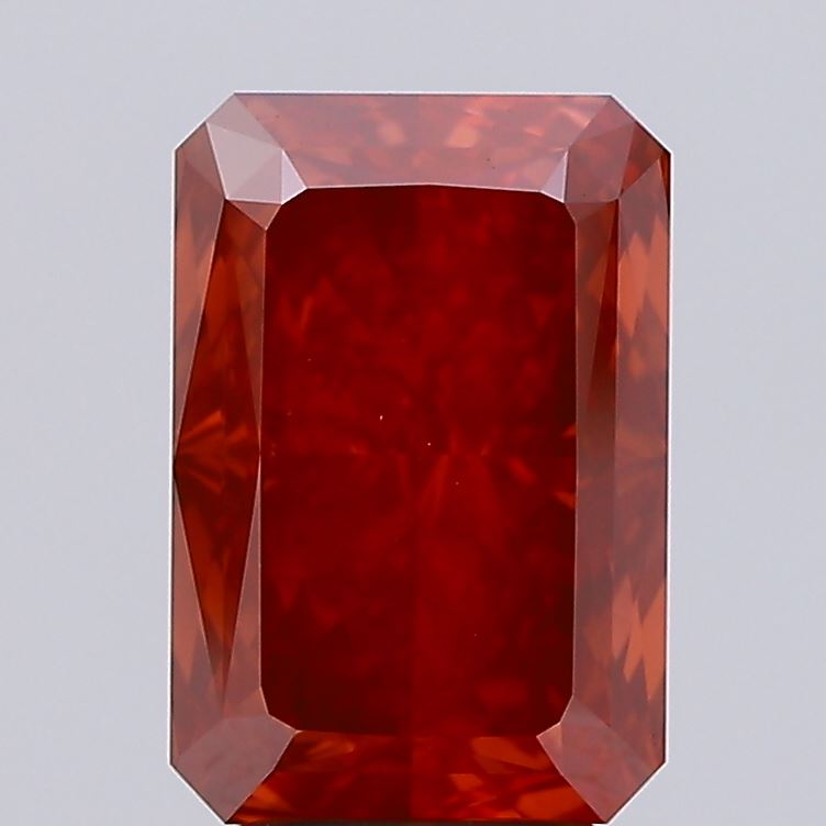 4.05ct Radiant Fancy Vivid Red VS2