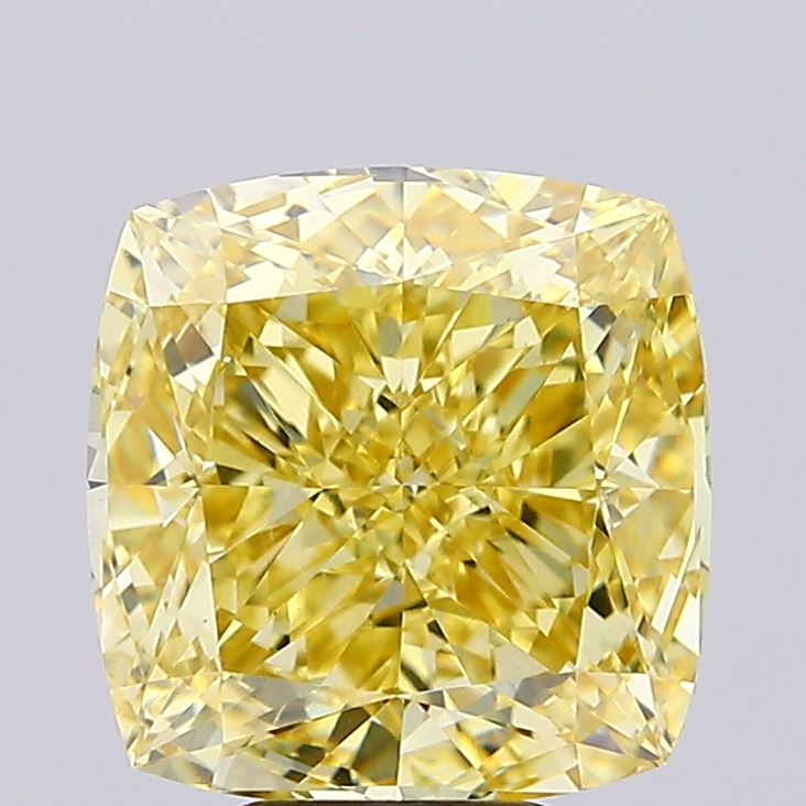 6.55ct Cushion Modified Fancy Intense Yellow VS1