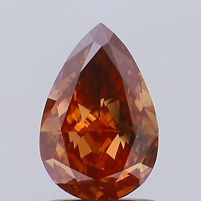1.01ct Pear Fancy Vivid Orange SI2