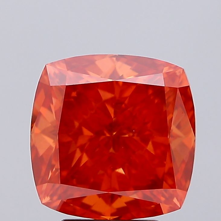 4.37ct Cushion Modified Fancy Vivid Orange VS1
