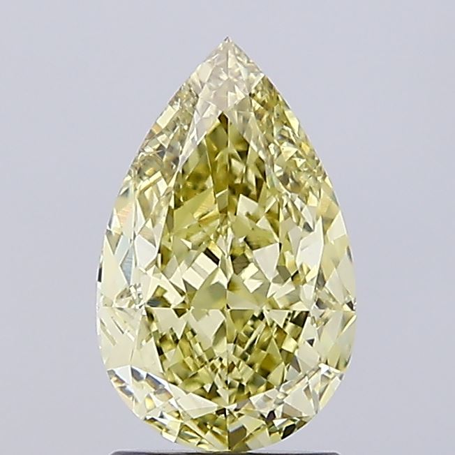 2.21ct Pear Fancy Vivid Yellow VS1